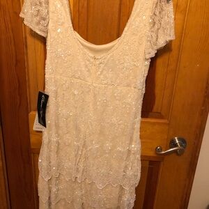 Elegant Cream Lace Dress
